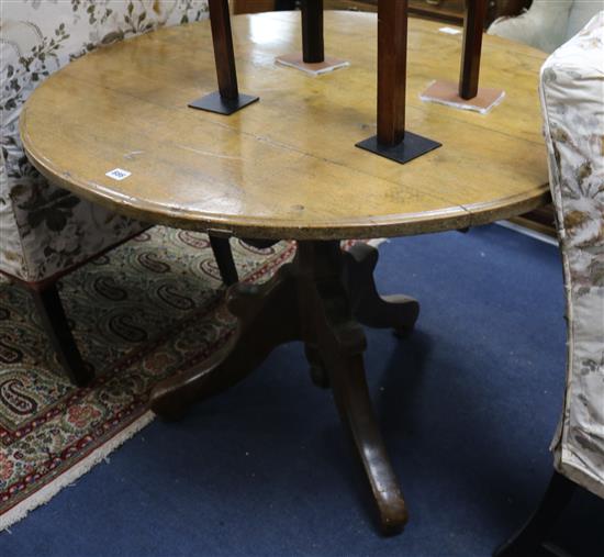 An Austrian walnut centre table, 104cm